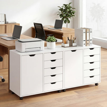 Dreamade 5 Drawer Storage Cabinet on Wheels with Adjustable Shelf