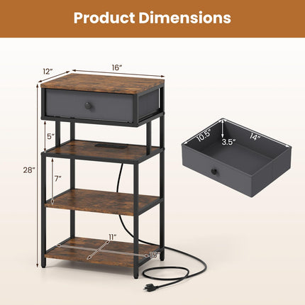 Dreamade 28'' Tall Bedside Night Stand w/USB & Type-C Port (1/2)