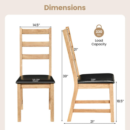 Dreamade Farmhouse Kitchen Chairs w/Hollowed Backrest