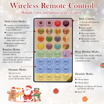 Dreamade Smart Pre-Lit Artificial Christmas Tree with Remote Control APP-Controlled Multicolored RGB Lights