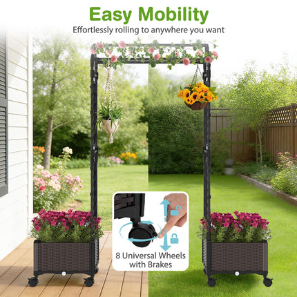 Dreamade 5FT Self-Watering Tall Raised Garden Bed w/Wheels
