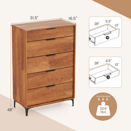 Dreamade Wooden Storage Cabinet with Anti-Tip Kit & Sturdy Metal Legs