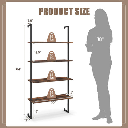 Dreamade 4 Tier Modern Wall Mounted Bookshelf Set