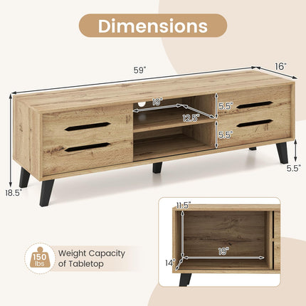 Dreamade Mid Century Modern TV Stand for 55-65 Inch TV