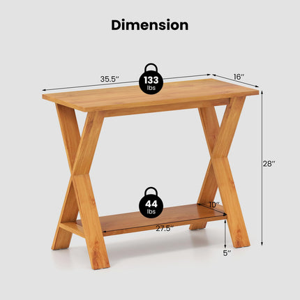 Dreamade Solid Teak Wood Console Table
