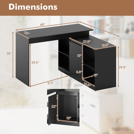 Dreamade 48" Reversible L-Shaped Computer Desk