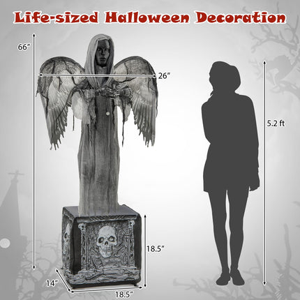 DREAMADE 5.5ft Halloween Animated Angel Ghost Statue