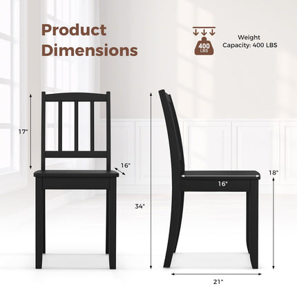 Dreamade Farmhouse Dining Chairs Set of 2/4, Modern Kitchen Chairs w/Rubber Wood Legs & Curved Backrest