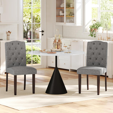 Dreamade Parsons Chairs, Uphostered Kitchen Dining Chairs w/Wood Legs