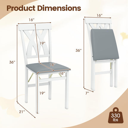 Dreamade Folding Dining Chairs with Rubber Wood Frame