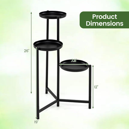 Dreamade 3-Tier Metal Tall Corner Plant Stand Indoor Outdoor