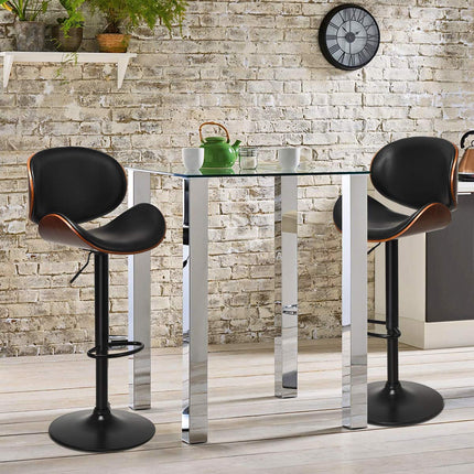 Dreamade Bar Stools Set of 2, Adjustable Swivel Barstools with Back