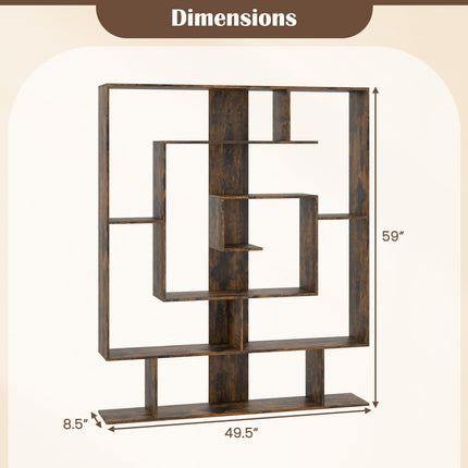 Dreamade 7-Tier Geometric Bookshelf
