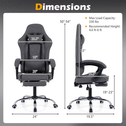 Dreamade Gaming Chair Height Adjustable Computer Chair with Headrest and Lumbar Support