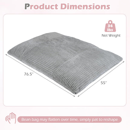 Dreamade Bean Bag Chair for Adults | Stuffed Floor Sofa w/Machine-washable Corduroy Cover