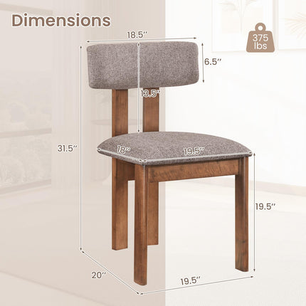 Dreamade Upholstered Kitchen Chairs with Curved Backrest