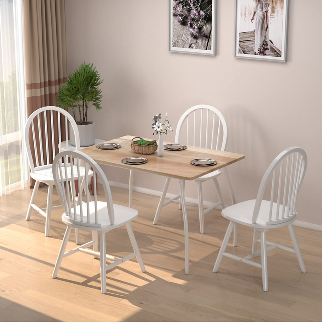 Dreamade Wood Dining Chairs, French Country Armless Spindle Back Dining Chairs