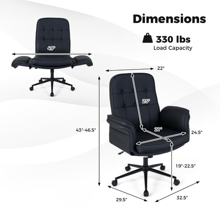 Dreamade Criss Cross Chair with Armrests & Wheels