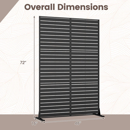 Dreamade 72''H x 48''W Freestanding Metal Privacy Screen with Stable Legs