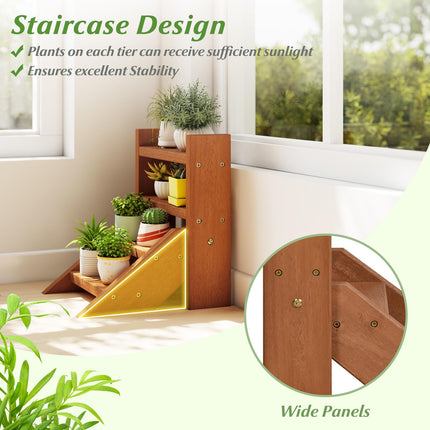 Dreamade Plant Stand for Desk 4-Tier Small Tabletop Ladder Shelf for Succulents