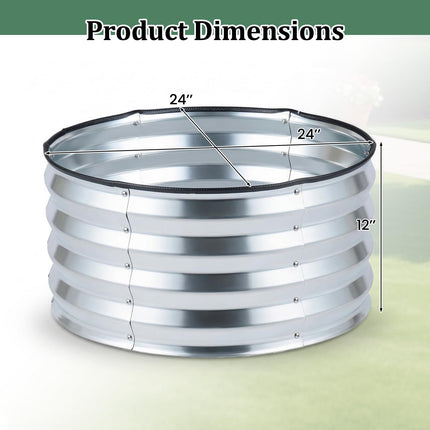 Dreamade 2 Pack Round Galvanized Raised Garden Bed Kit (2x2x1 FT)