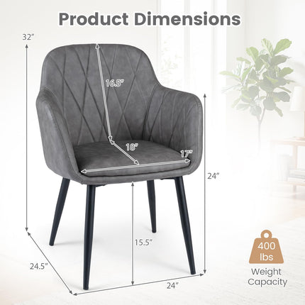 Dreamade Dining Chairs Set with Curved Back & Wide Seat