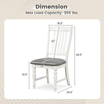 Dreamade Wood Dining Chairs Set of 2/4 Farmhouse Kitchen Chairs with Solid Wood Frame, Max Load 355 Lbs