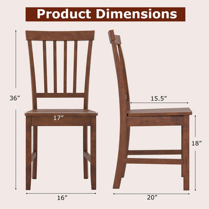 Dreamade Set of 4/ 2 Dining Room Side Chair w/High Slat Back, Wood Legs