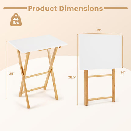 Dreamade Folding TV Tray Tables Set of 2 for Small Spaces Bedroom and Living Room