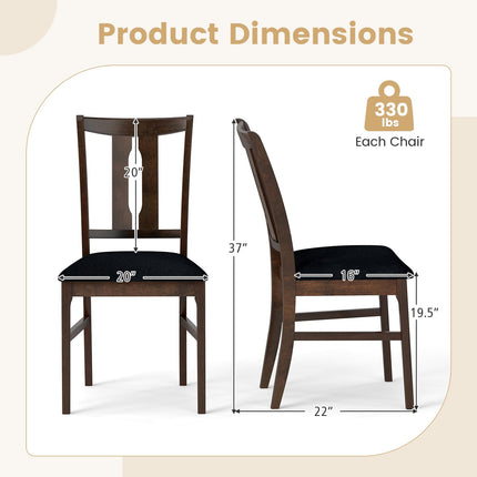 Dreamade Fabric Upholstered Kitchen Chair w/Padded Seat for Home Restaurant