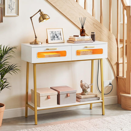 Dreamade Console Table with LED Lights for Living Room Hallway Entrance