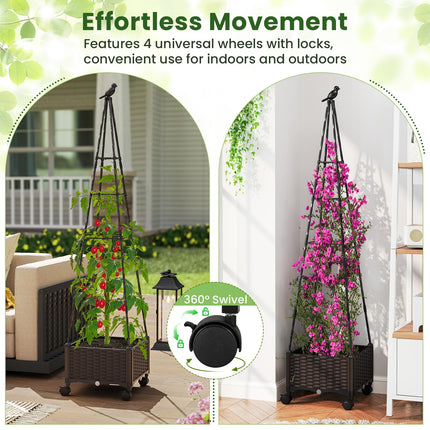 Dreamade Raised Garden Bed with Wheels & Tomato Cage