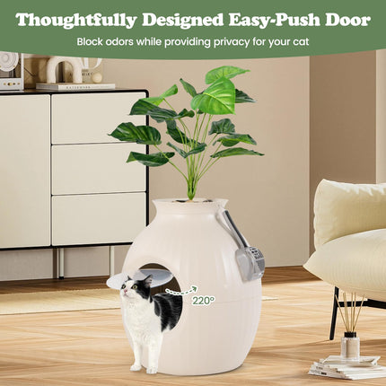 Dreamade Cat Litter Box Plant - Hidden Litter Box Furniture with Lights