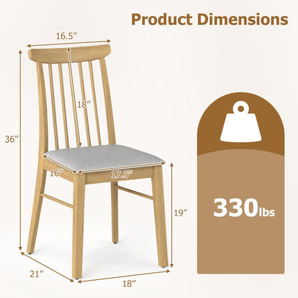 Dreamade Dining Chairs Set of 2/4 w/Rubber Wood Frame