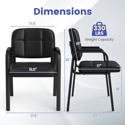 Dreamade Leather Office Reception Chairs with Padded Armrests