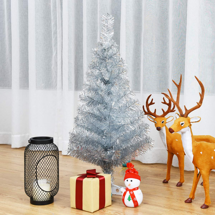 Dreamade 3ft Silver Pencil Christmas Tree, Artificial Slim Tree - DreamadeUS