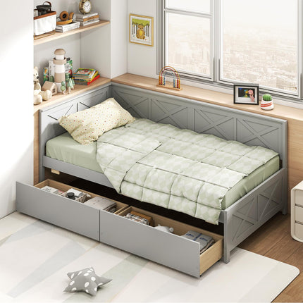 Dreamade Twin Daybed with 2 Storage Drawers