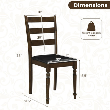 Dreamade Wood Dining Chairs Set w/Soft Padded Seat & Ergonomic Backrest