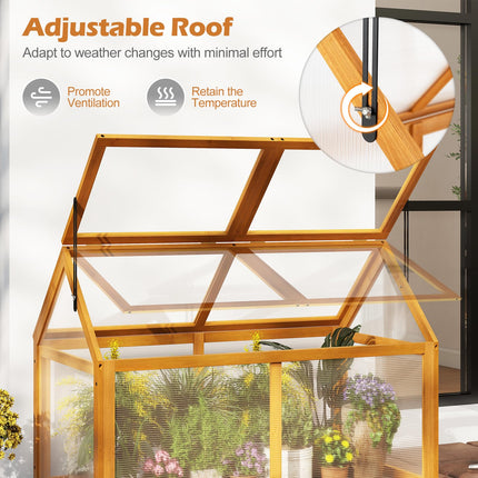 Dreamade Portable Raised Flower Planter Protection with Transparent Panels & Adjustable Roof