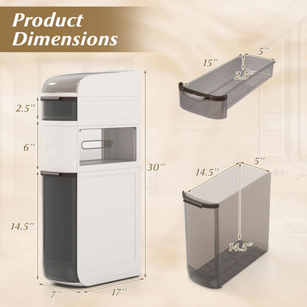 Dreamade 4-Tier Narrow Bathroom Storage Cabinet with Drawers and Tissue Box