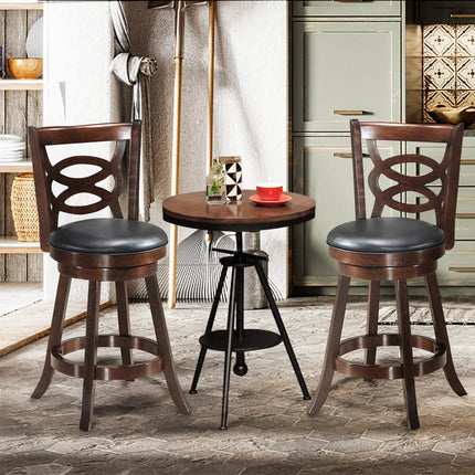Dreamade Bar Stools, Counter Height Dining Chair, Fabric Upholstered 360 Degree Swivel