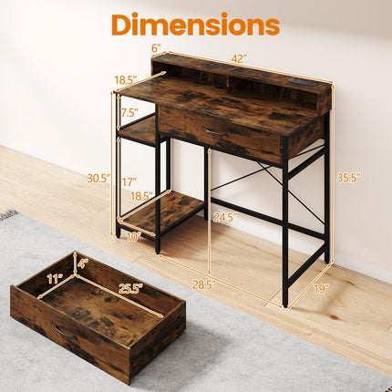 Dreamade Computer Desk with Monitor Shelf