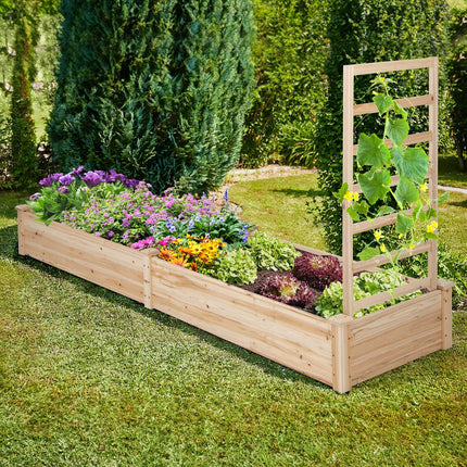 Dreamade Raised Garden Bed with Trellis, 93" L x 25" W x 40" H