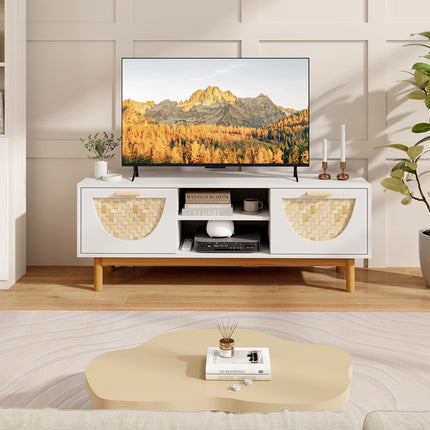 Dreamade TV Stand for TV up to 55”, Television Stand with Open Shelves