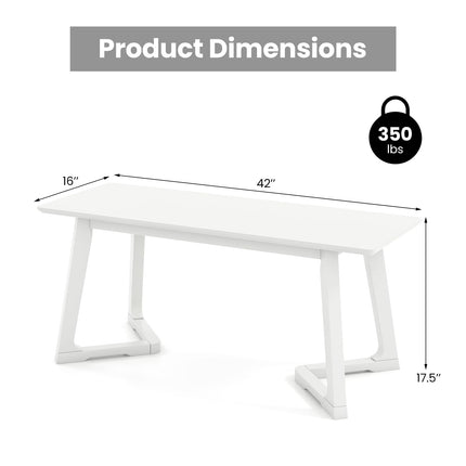 Dreamade Set of 1/2 Entryway Bench, 42” Long Dining Bench with Rubber Wood Triangular Legs