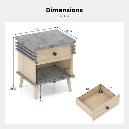 Dreamade Modern Nightstand Set of 1/2