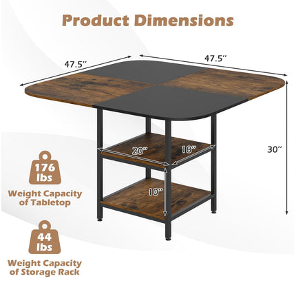 Dreamade 47.5-inches Dining Table for 4 Square Kitchen Table