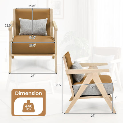 Dreamade Mid-Century Modern Accent Chair for Living Room