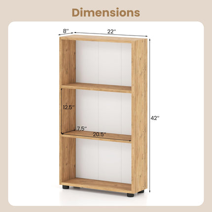 Dreamade 3-Tier Bookcase with Anti-Tipping Kit for Living Room