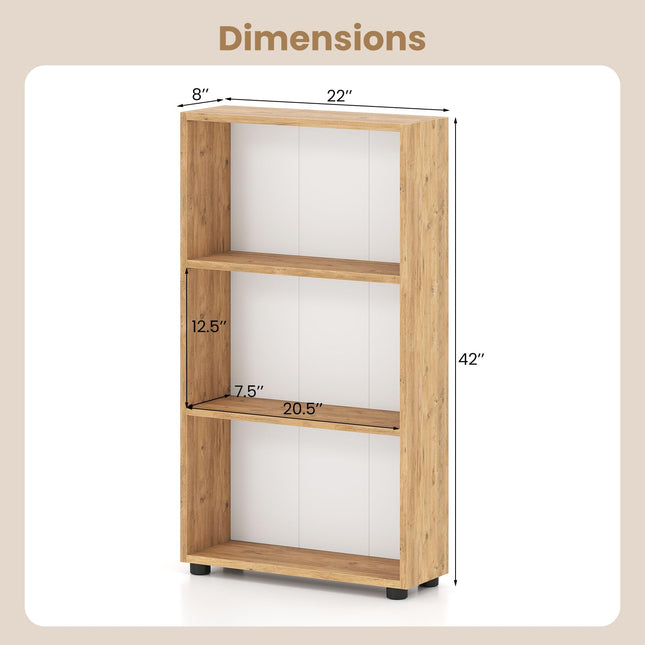 Dreamade 3-Tier Bookcase with Anti-Tipping Kit for Living Room